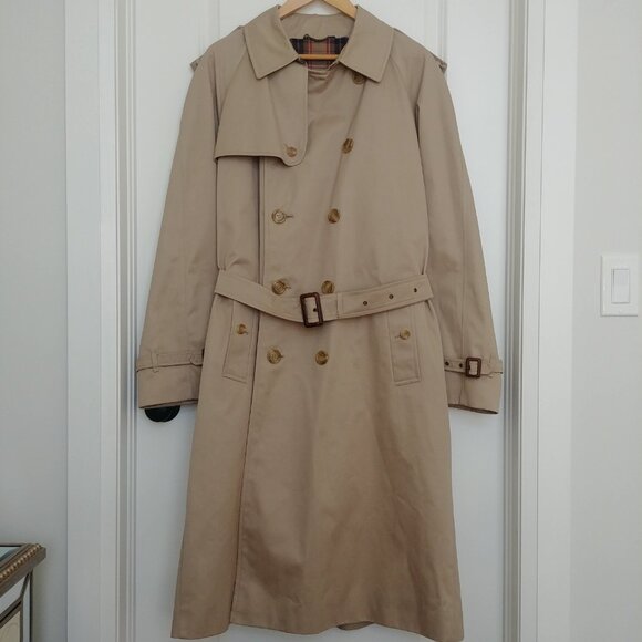 Vintage St Michael Mens Tan Trench Coat "To Fit 42 Inch Chest" - Picture 4 of 15